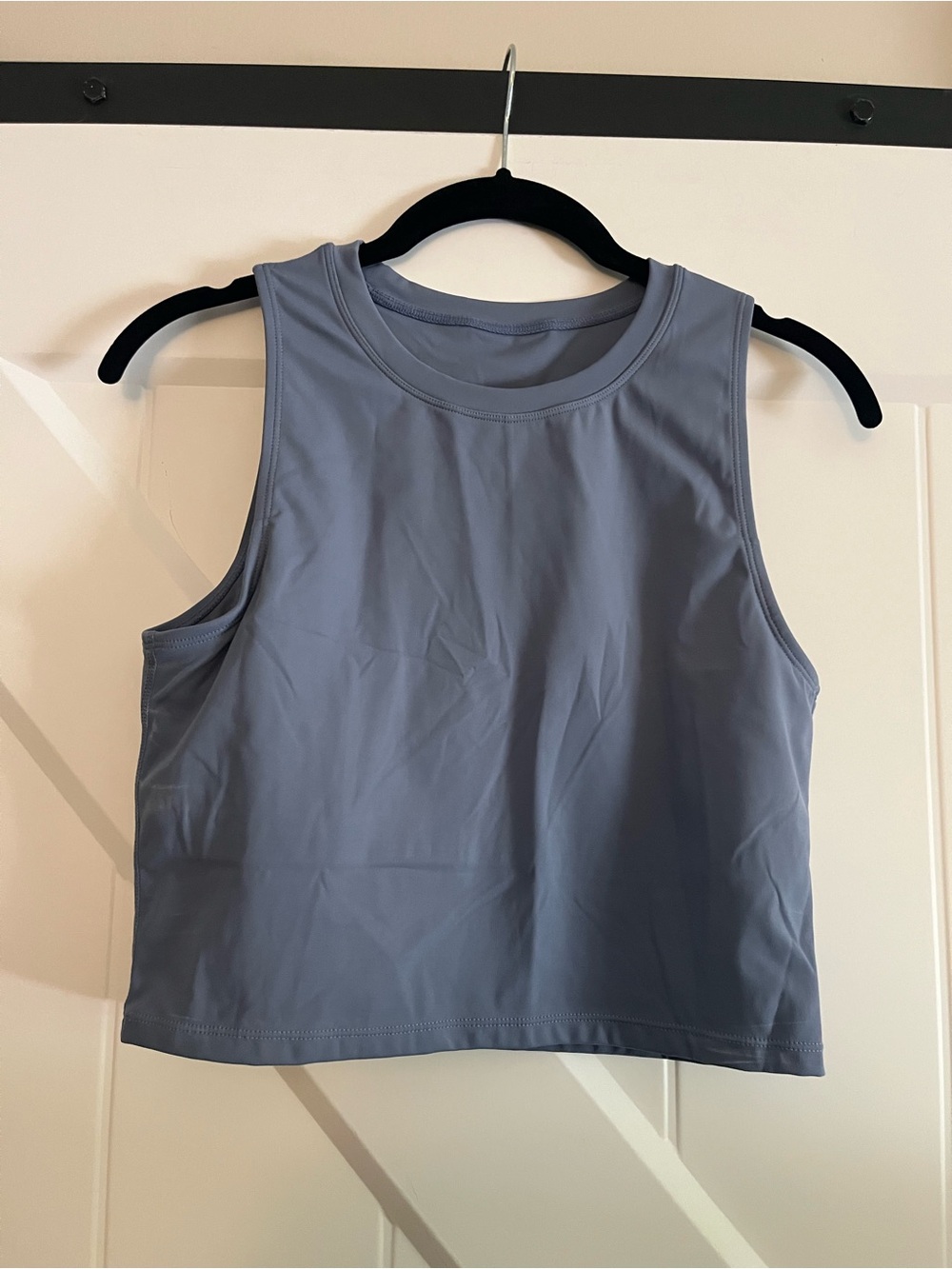 Blue Cropped Workout Tank
